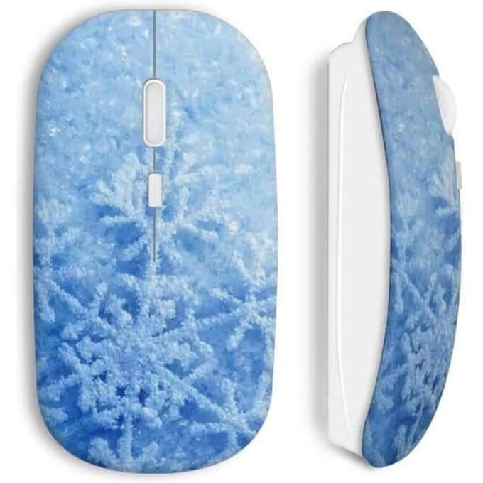 Souris sans fil - MANIACASE - Bleu Clair Neige - Clé USB wifi incluse - Compatible Mac et PC - Technologie WiFi