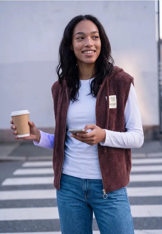 Bodywarmer met capuchon en rits