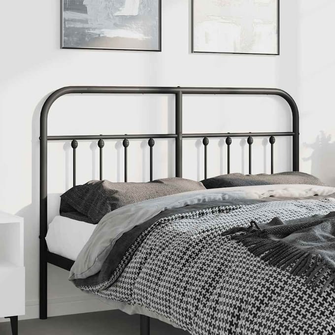 vidaXL - Vervangend - hoofdbord - metaal - zwart - 135 - cm