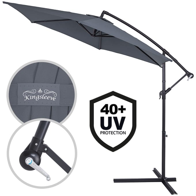 Kingsleeve Parasol - Ø330cm UV-Bescherming 80+ Slinger - Antraciet