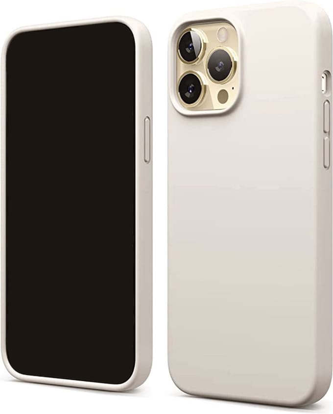 Innerlight® MobileCover+ - iPhone 14 PRO MAX - Creme Wit - Siliconen Backcover - Siliconen hoes - Geschikt als Creme iPhone 14 PRO MAX hoesje