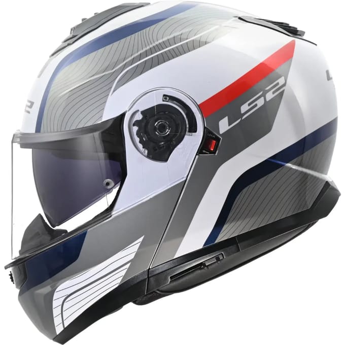 LS2 FF908 Strobe II Monza Wit Blauw Rood 06 Systeemhelm - Helm
