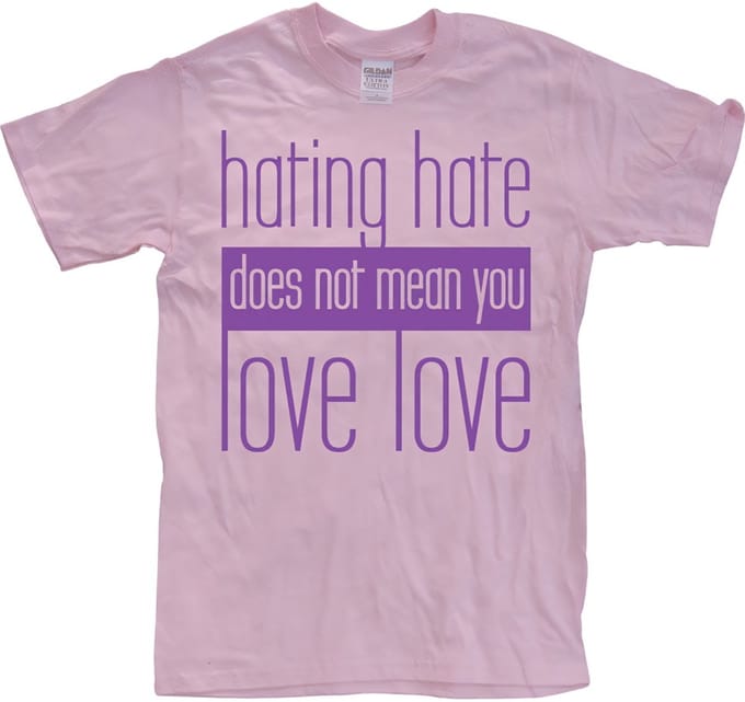 Hybris Hating Hate Love Love T-shirt SH-1-15053-LFH3-13