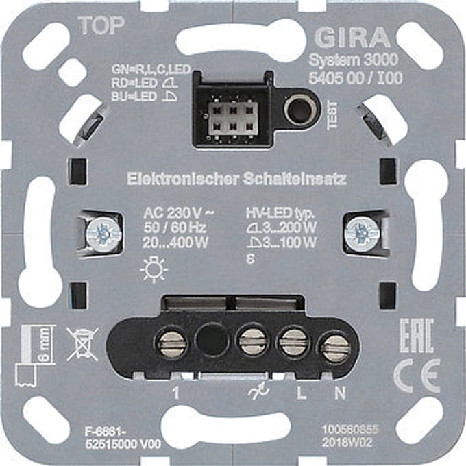 Gira Systeem 3000 Elektronische Schakelaar (Compleet) - 540500 - E2VSX