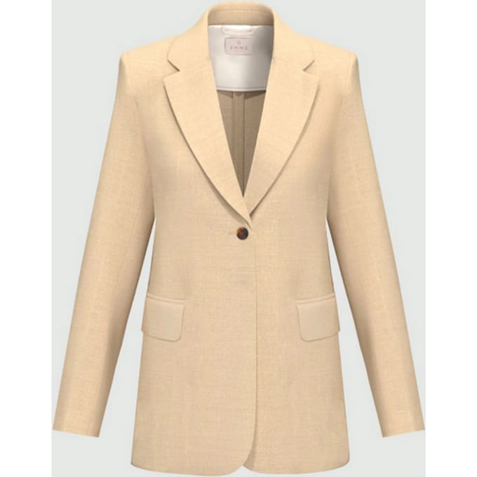 jas gemengd linnen vrouw beige