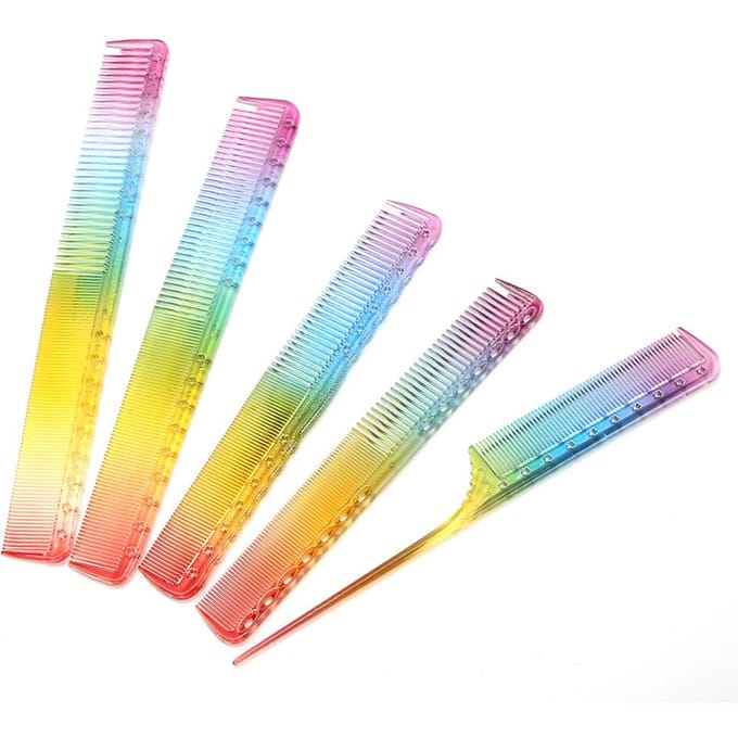 5 stuks Professionele Haarknipkammen Kappersstylingkammen voor Salon Kapsalon white