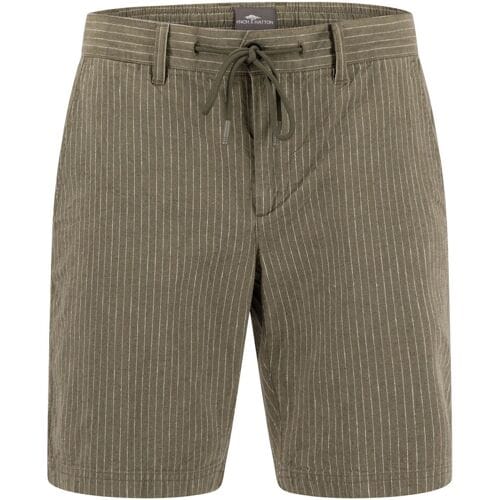 Fynch-Hatton Bermuda Pinstripes Cotton Linnen Donker Khaki / male