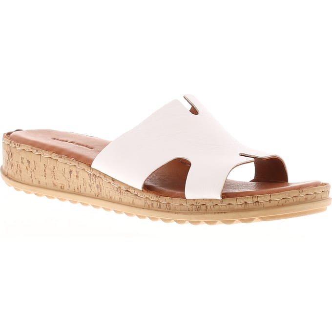 Hush Puppies Dames Sandalen Lage Wedge Eloise Leer Instap Wit