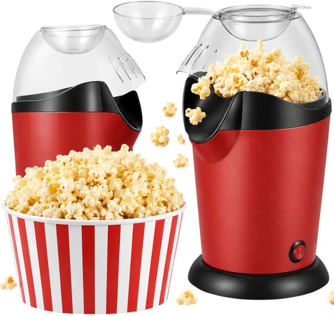 Popcornmachine - Popcorn Maker Zonder Olie - Hetelucht Popcornmachine - Gezonde Snackmaker - 1200W