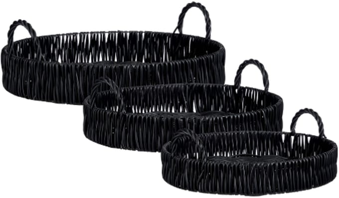 Mica Decorations Liam Dienblad Set van 3 - Zwart