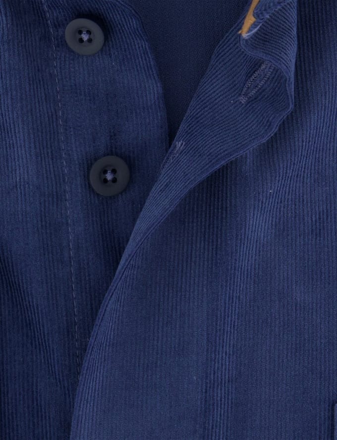 Blauw corduroy Eden Valley overhemd normale fit blauw