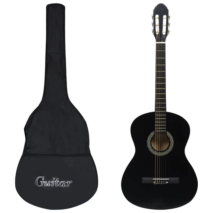 vidaXL - Gitaar - klassiek - beginner - met - tas - 4/4 - 39" - zwart