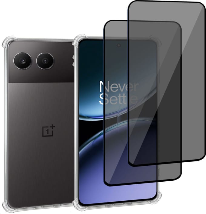 Geschikt voor OnePlus Nord 4 - Hoesje + 2x Screenprotector – Gehard Glas Cover + Shock Proof Case - Transparant