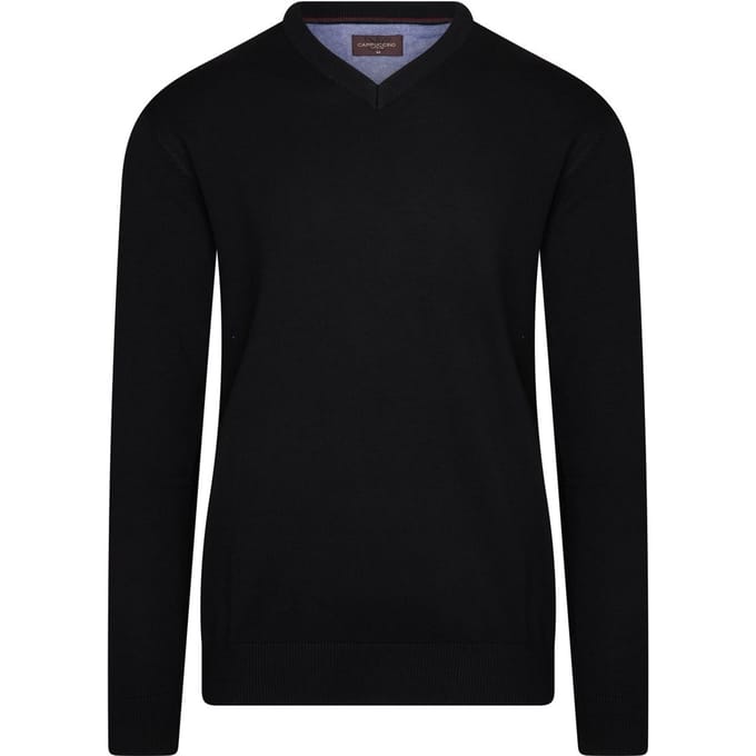 Cappuccino Italia - Heren Trui Pullover Salerno - Zwart - Maat L