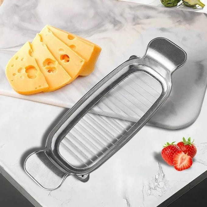 Multifunctionele Aluminium Kaas- & Botersnijder – Eiersnijder, Foie Gras- & Kaassnijder gray