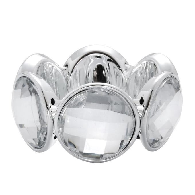 Behave - elastische armband met transparante stenen - chic accent