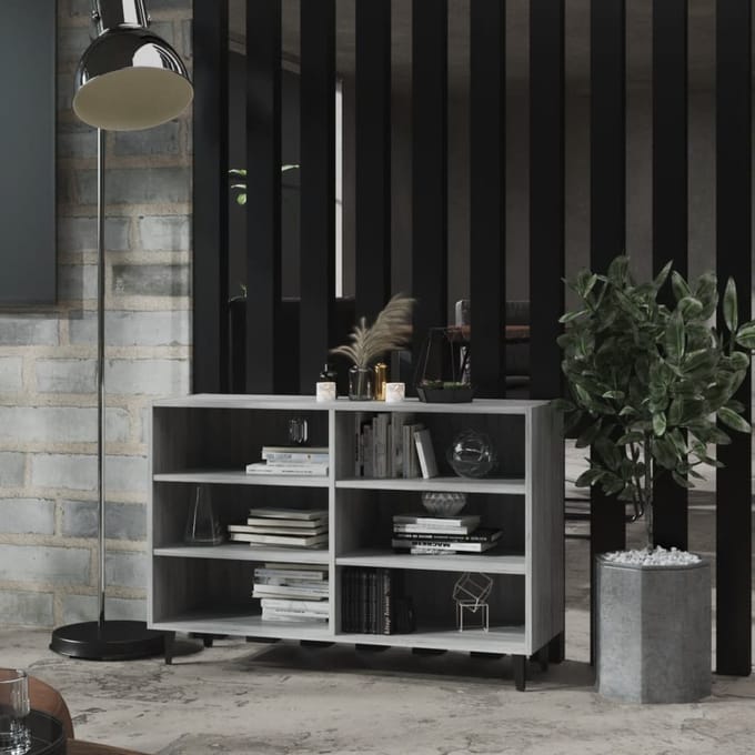 vidaXL - Dressoir - 103,5x35x70 - cm - bewerkt - hout - grijs - sonoma - eikenkleurig