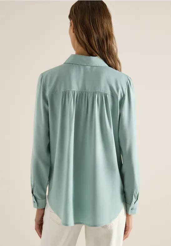 Overhemdblouse in effen kleur