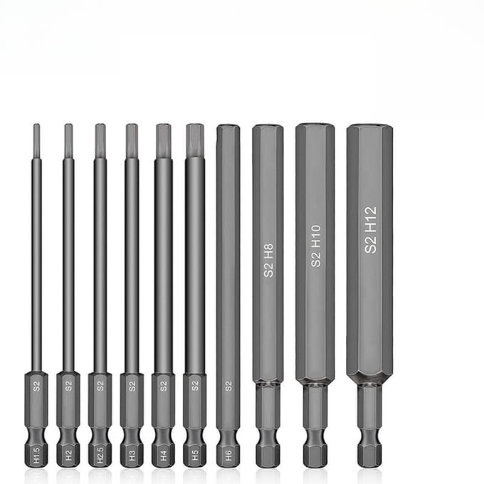 Inbussleutel, boor, elektrische bit voor inbus, schroevendraaier, magnetische steeksleutelset, set, lengte 50MM