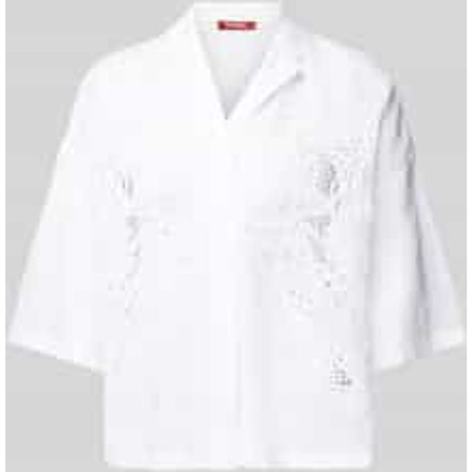 Regular fit overhemdblouse met broderie anglaise, model 'LEGNO'