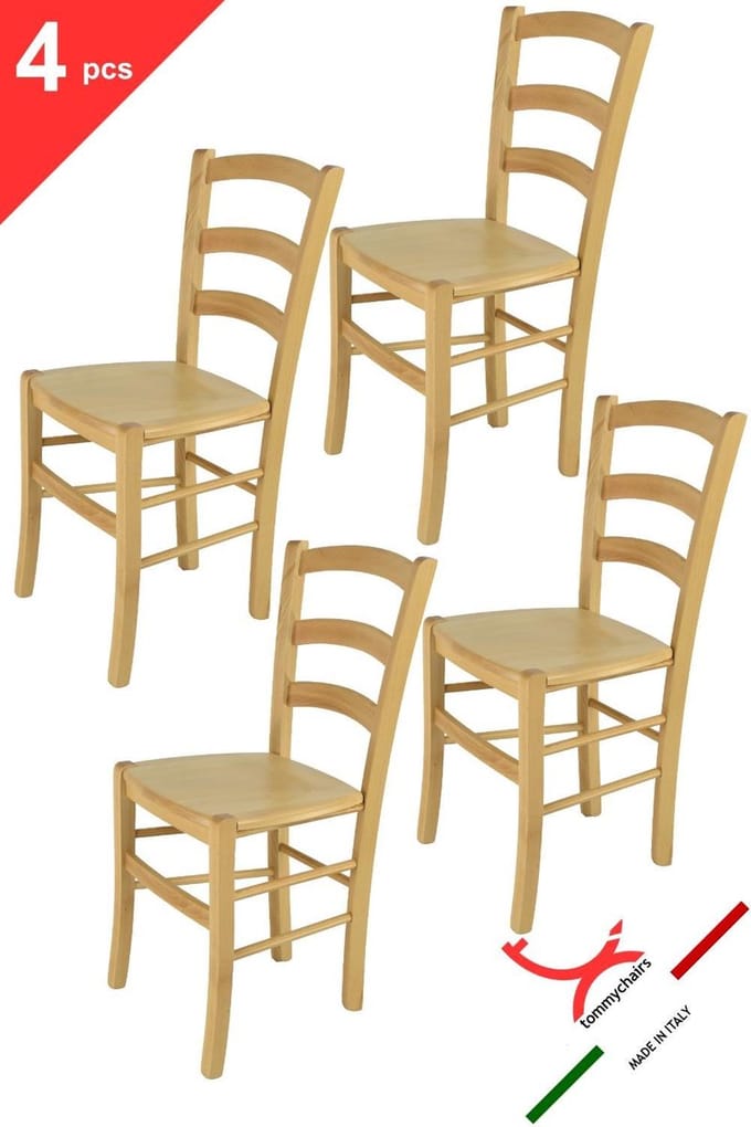 Tommychairs Venice - Eetkamerstoelen - Set van 4 - Naturel - Hout