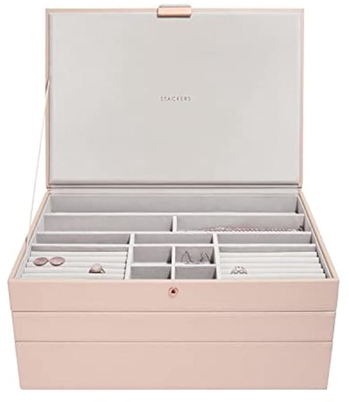 Roze supergrote sieradendoos - set van 3 voor optimale organisatie