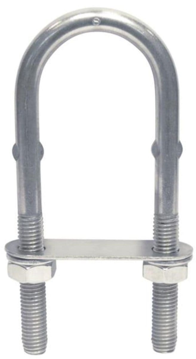 BREG RVS wantputting u-bout met contraplaat en moeren - M5 x 80 mm