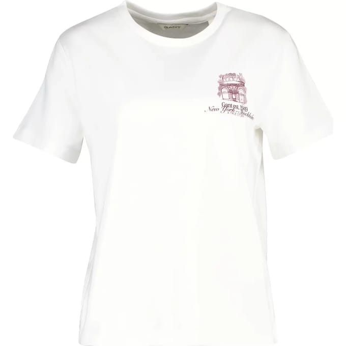 Gant 4201359 T-shirt Met Korte Mouwen Wit XS Vrouw