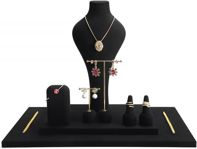 Sieraden Display - Sieraden Organizer - Sieraden Tonen - Combinatie Buste Set - 8 Stuks - Zwart