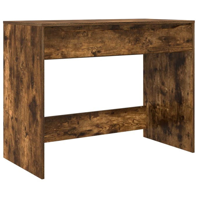 vidaXL - Bureau - met - lade - met - lade - Gerookte - Eik - 100 - x - 50 - x - 78 - cm