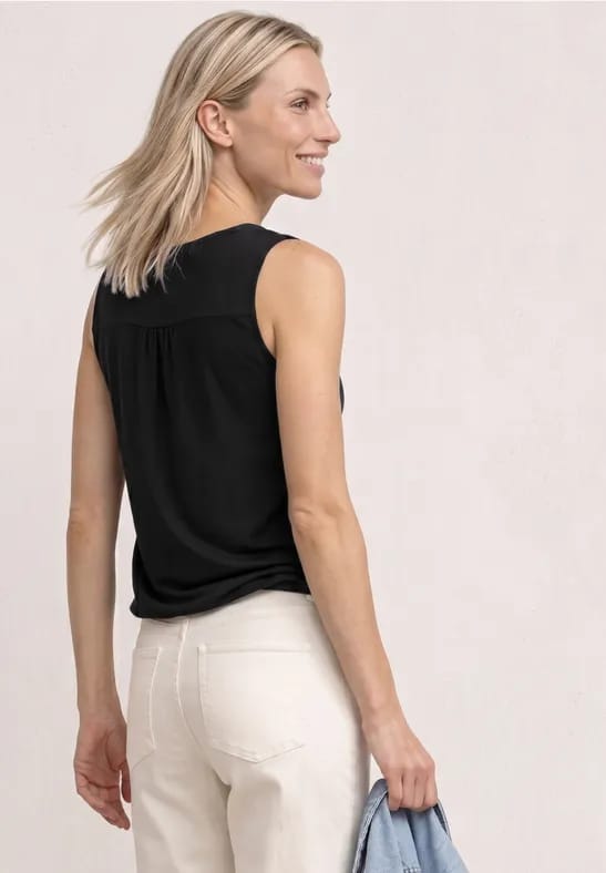 Jersey top met elastische zoom