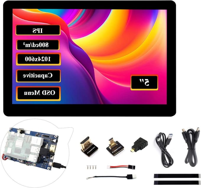 HDMI Touchscreen - Capacitief Scherm IPS - Mini PC Display - Brede Kijkhoek - 5 inch - Zwart