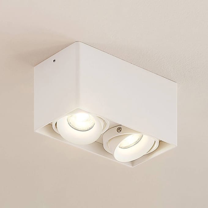 Arcchio - plafondlamp - 2lichts - Aluminium - H: 9.4 cm - GU10 - wit