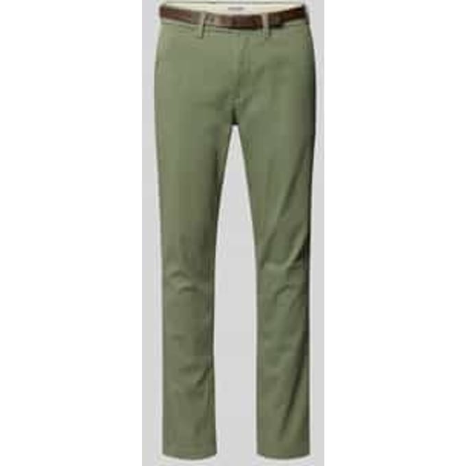 Slim fit stoffen broek met afneembare riem Model 'Marco'