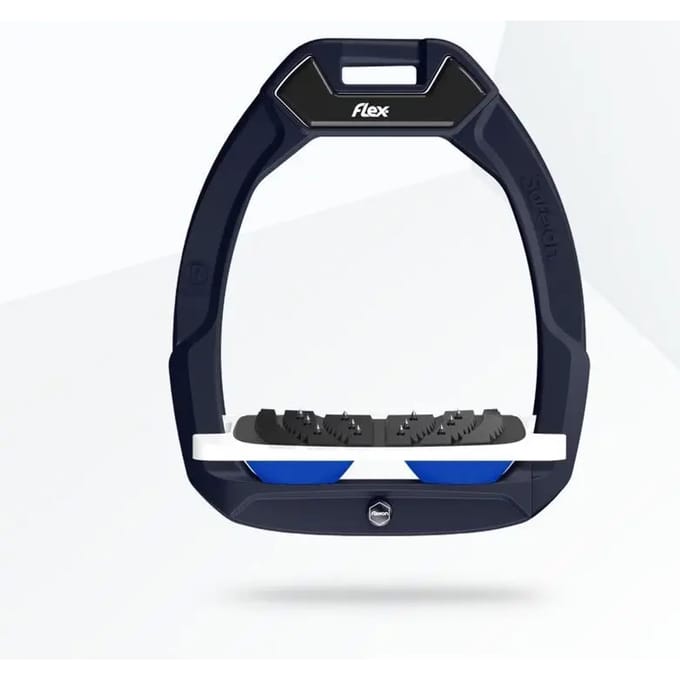 Veiligheidsstijgbeugels Paardrijden Incliné Ultra Grip Bruin/Wit/Blauw Flex-On Safe-On