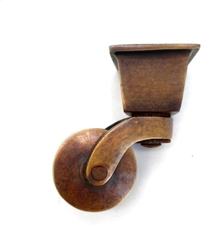 Meubelwiel Brons Antiek vierkante sok 25mm