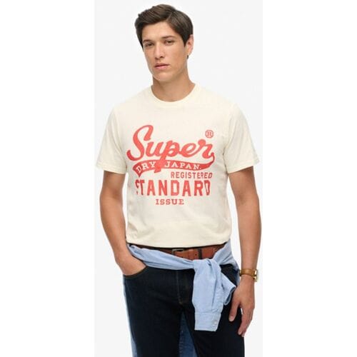 Superdry Standard Script-t-shirt Crème Grootte: XL