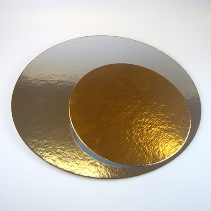 FunCakes Taartkartons Rond Goud/Zilver Ø35cm pk/3
