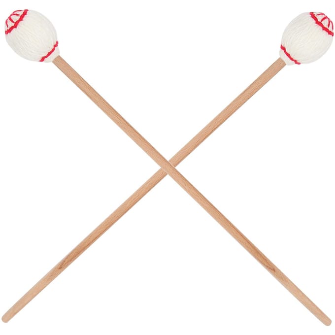 1 Paar Marimba Stokken Draagbaar Esdoorn Handvat Wollen Bol Stokken Percussie SpeelaccessoiresWit white