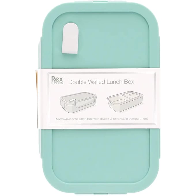 Lunchbox dubbelwandig met vakken van Rex London Lichtblauw