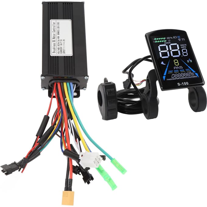 Elektrische Fiets Controller Kit 3 Modi 26A Borstelloze Motor Controller met LCD Paneel voor 36V 500W 36V 750W 48V 500W 48V black
