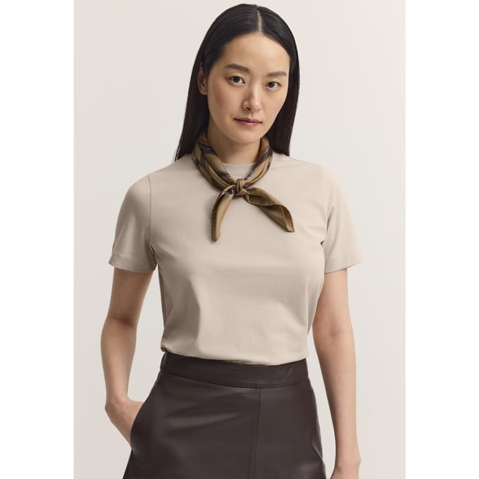Bugatti Damen T-shirt van katoen-stretch met ronde hals