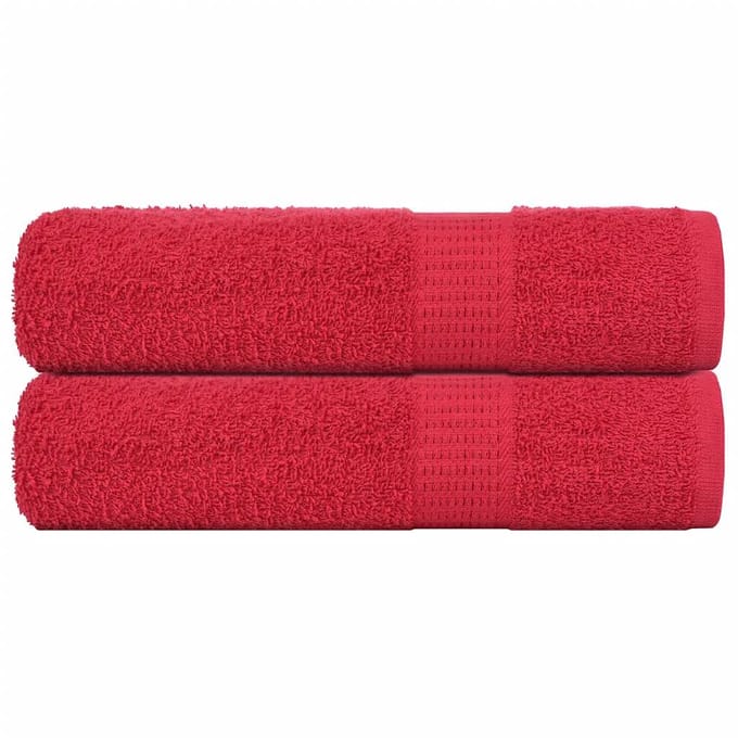 vidaXL - Handdoeken - FROGN - 2 - st - 50x100 - cm - 360 - g/m² - rood