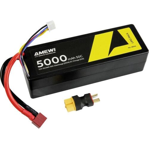 Amewi LiPo accupack 11.1 V 5.000 mAh Aantal cellen: 3 50 C Hardcase T-bussen