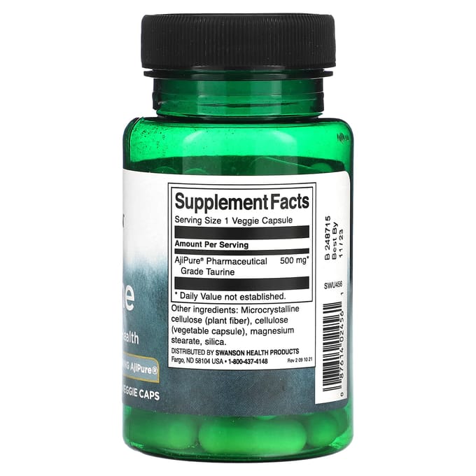 Taurine, 500 mg, 60 plantaardige capsules