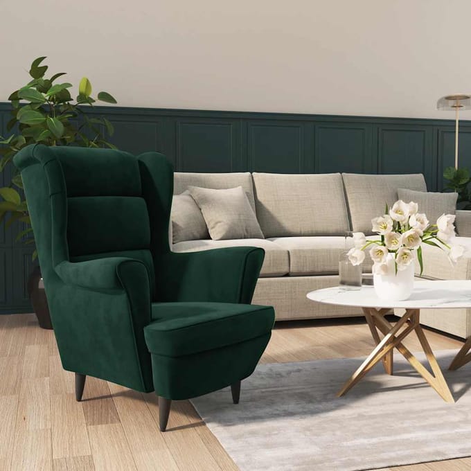 vidaXL - Fauteuil - fluweel - donkergroen