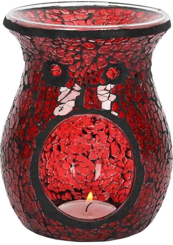 Something Different - Large Red Crackle Oliebrander - Multicolours