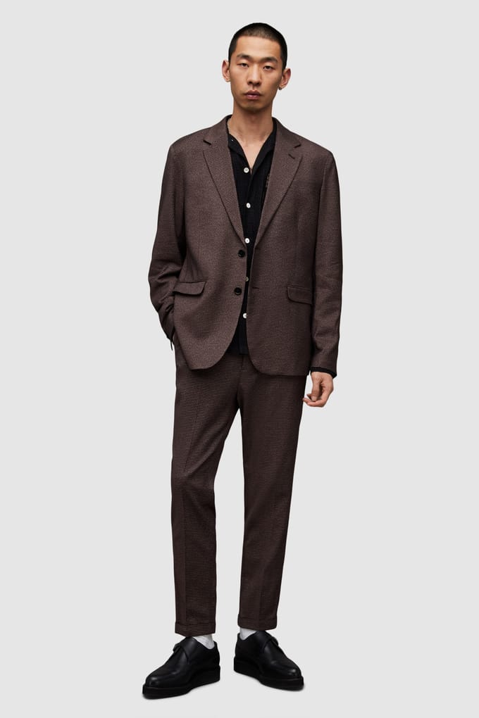 AllSaints Lowdes Trouser Oxblood Red Größe: 28 | Maßgeschneiderte Hosen Outlet | Herren | Rot