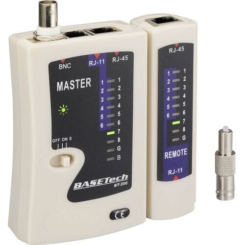 Basetech BT-200 BT-200 Kabeltester Geschikt voor: RJ-45, RJ-11, BNC