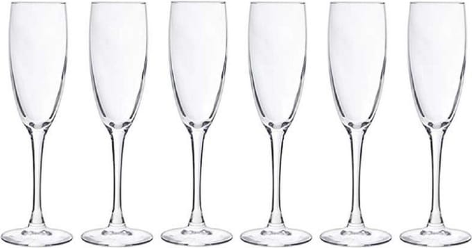 Cosy & Trendy Champagneglazen - 6x stuks - glas - 190 ml - Flutes